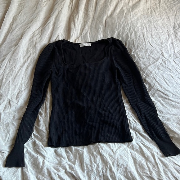 EVERLANE | Black Square Neck Sweater - Picture 1 of 3
